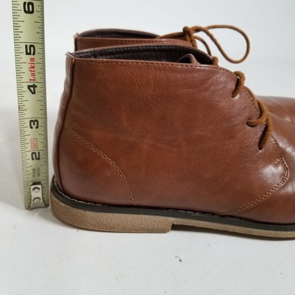 London Fog Womens Ankle Chelsea Boots Shoes 9.50M Brown Lace Up Round Toe - Picture 12 of 14